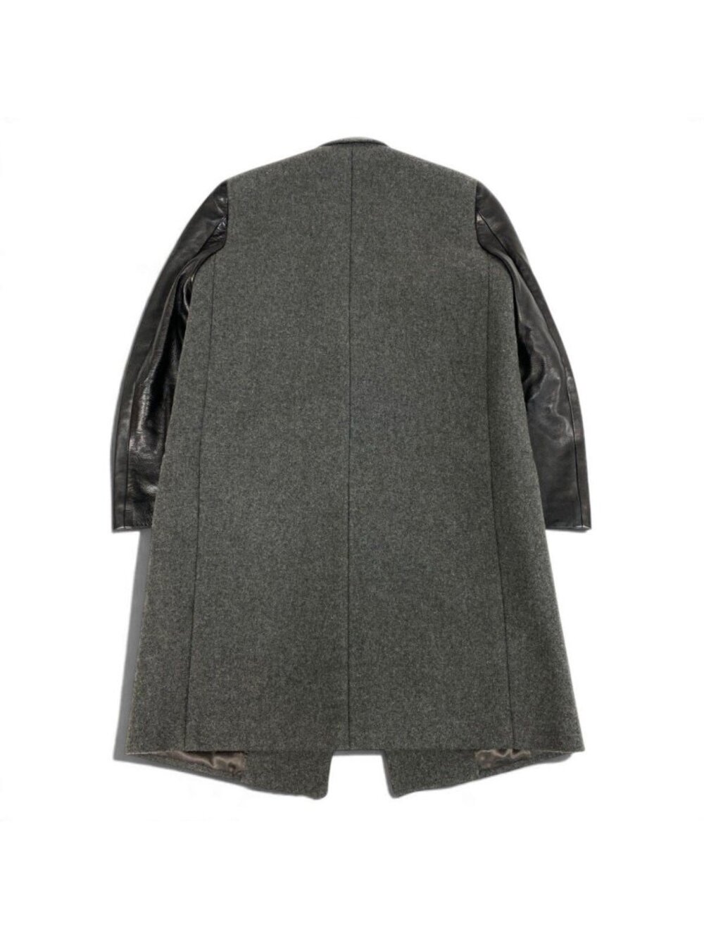 Celine Phoebe Philo Era Crombie Coat Leather Switch Gray Black - Picture 3 of 9